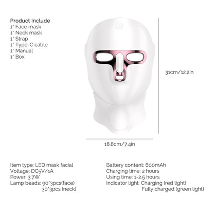 LumiGlow LED Light Therapy Face Mask