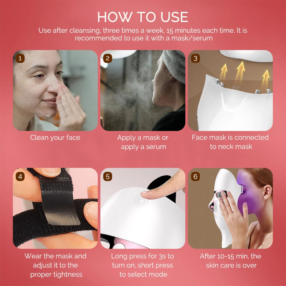 LumiGlow LED Light Therapy Face Mask